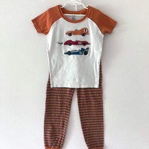 Gymboree Race Car Short Sleeve Two Piece Pajama Set Size 12